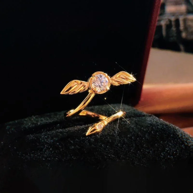 Women'S Fashion Rings Gold - Anillo Snitch Bañado en Oro, Accesorio