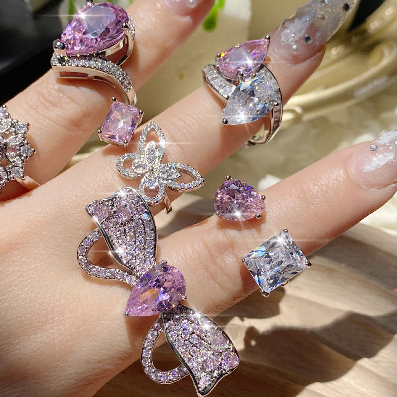 Women'S Day Fashion Show - Anillos avanzados ajustables de mariposa brillante