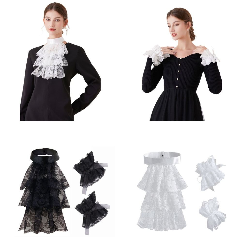Women'S Fashion Victorian - Cuello Jabot de Encaje Victoriano de