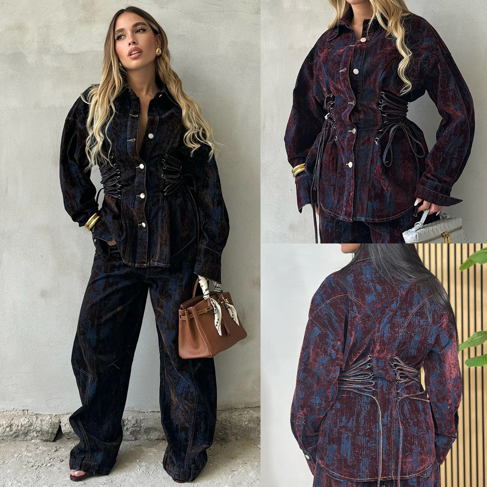 Women'S Fashion Denim Jacket - Conjunto de Mezclilla de 2 Piezas