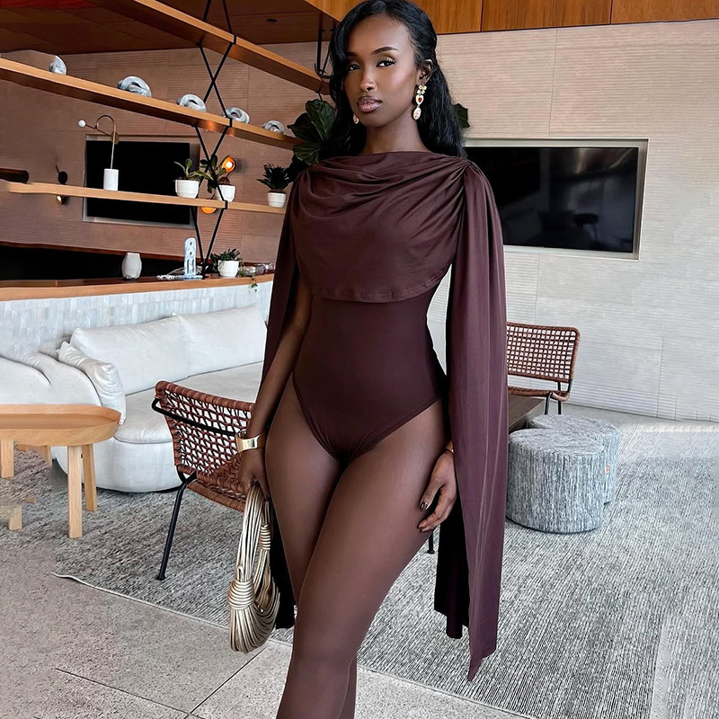 Women'S Fashion Overalls - Body elegante y Sexy con cuello