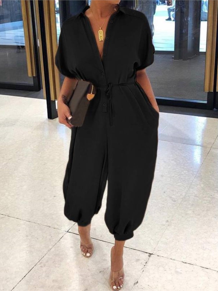Women'S Fashion Overalls - Mono con cordones y botones con