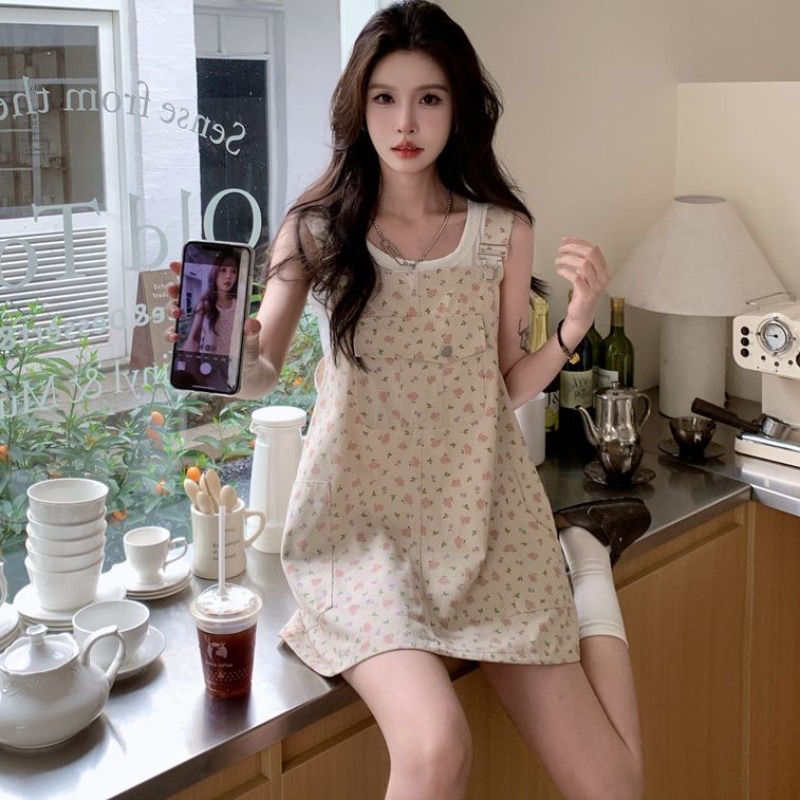 Women'S Fashion Overalls - Vestido vaquero de tirantes de moda,