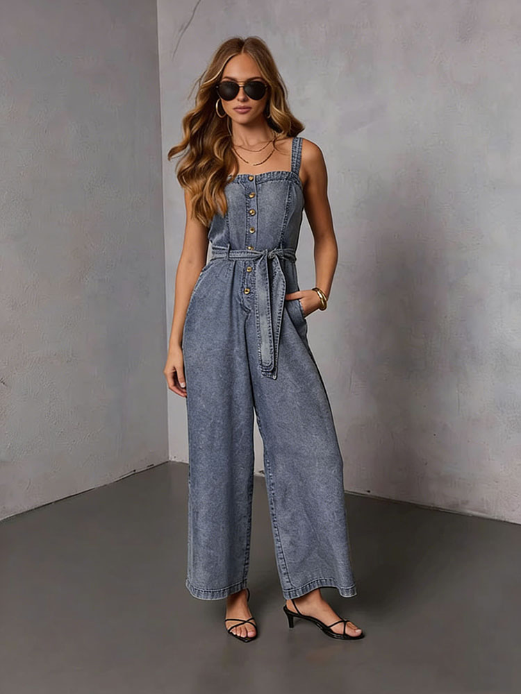 Women'S Fashion Overalls - Monos vaqueros vintage de verano para