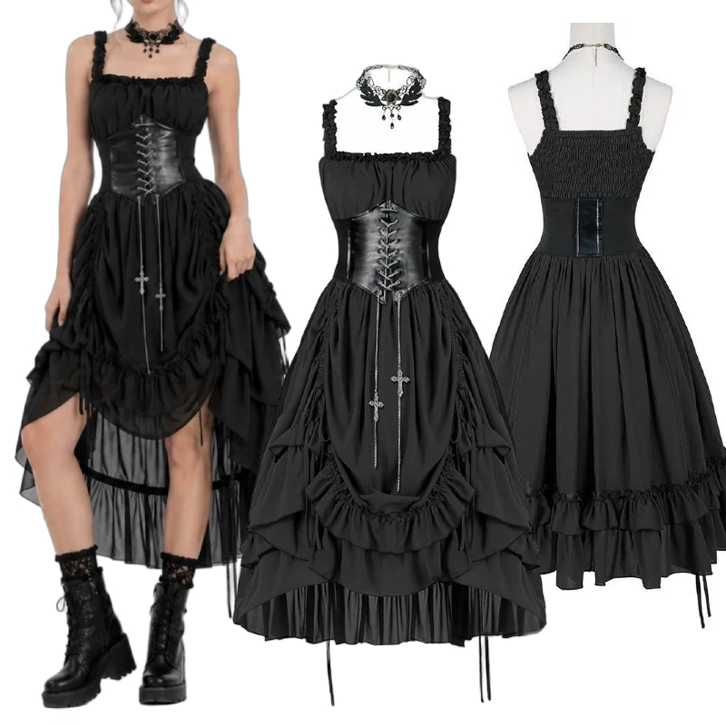 Corset Top Boned - Vestido Gótico para Mujer, Estilo Corsé,