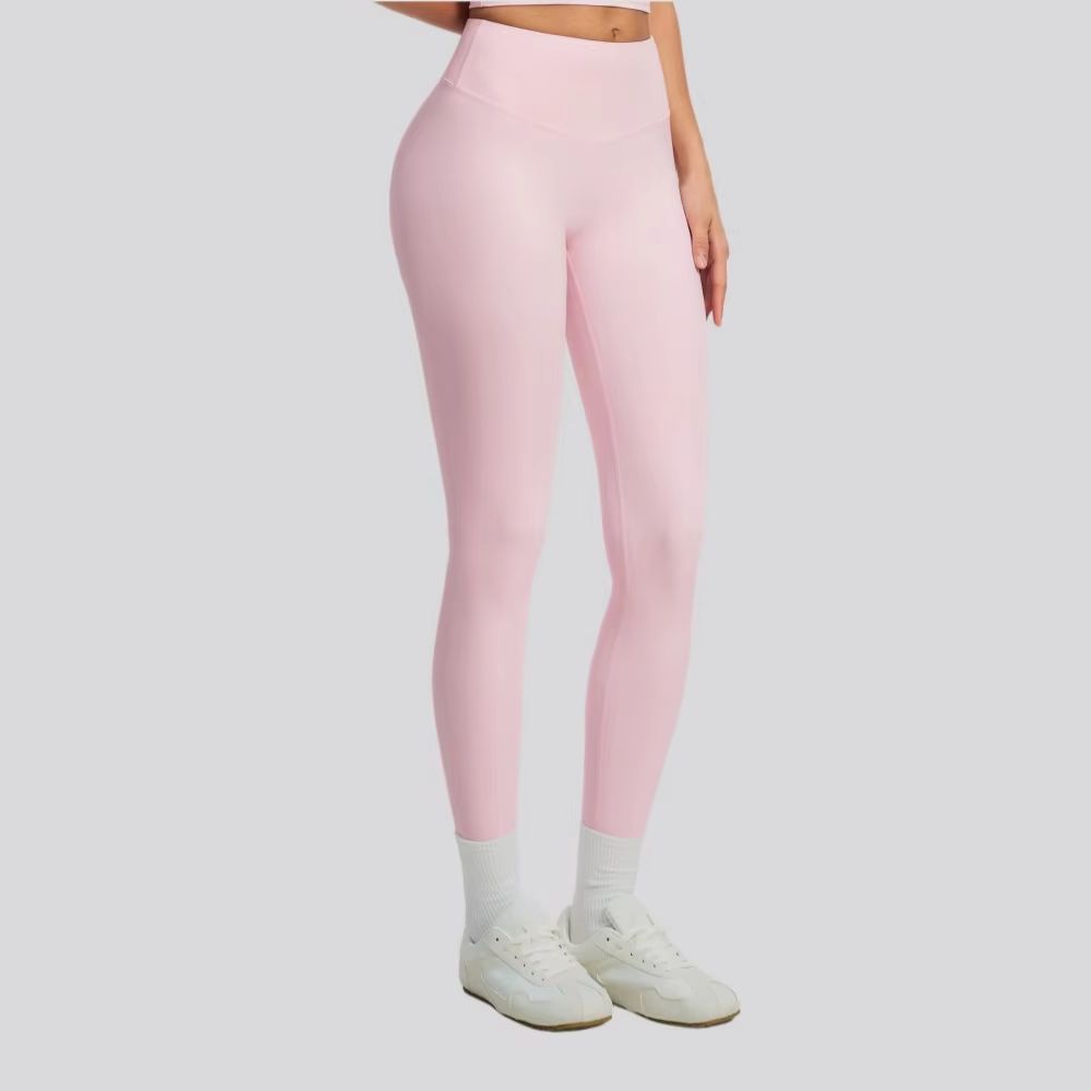 High Waist Leggings - Pantalones de Yoga de Color Sólido