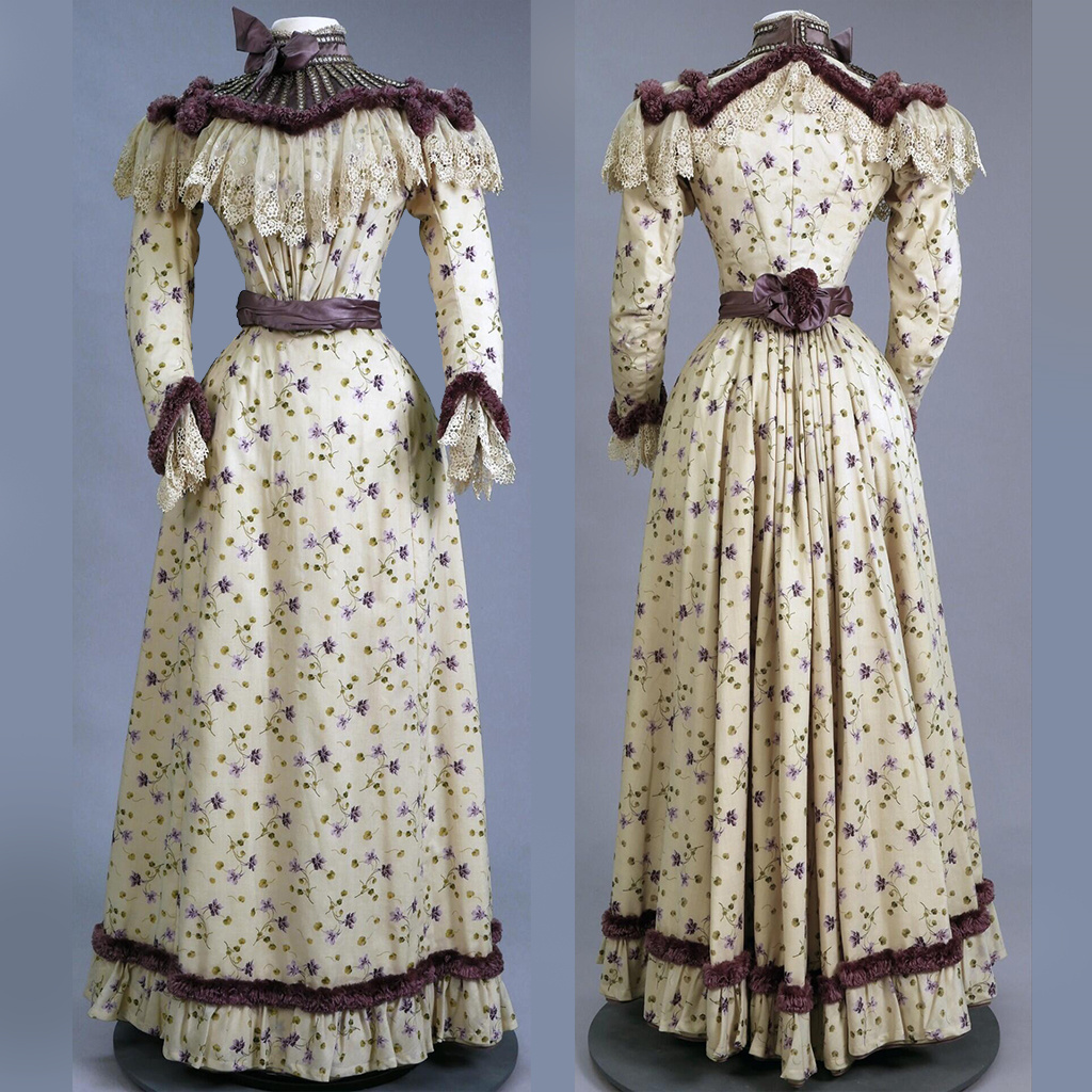 Women'S Fashion Victorian - 1890s-1899s moda victoriana vestido gótico Floral
