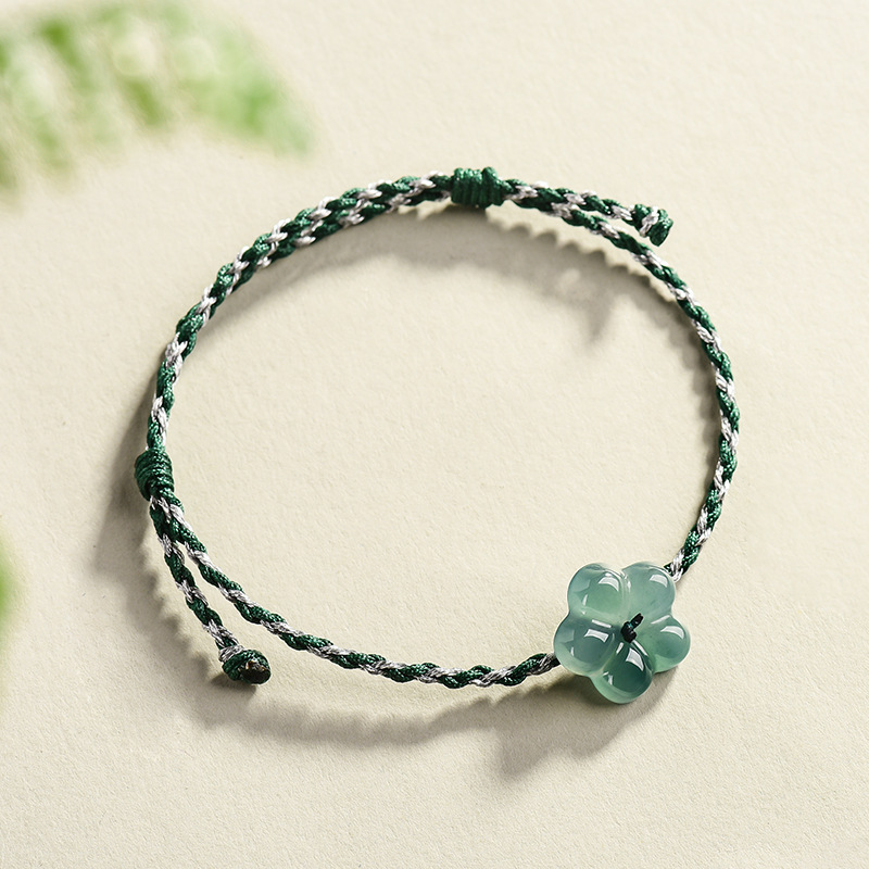 Women'S Fashion Gifts - Pulsera de Jadeíta Birmana con Flor,
