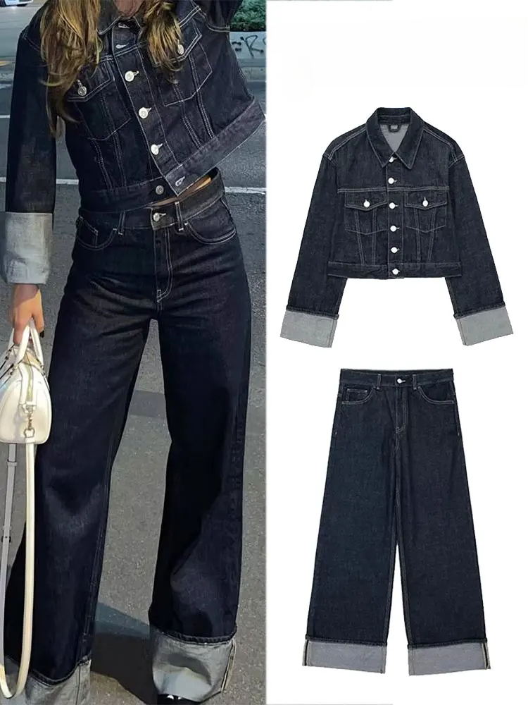 Women'S Fashion Denim Jacket - Traje de moda para mujer, chaqueta