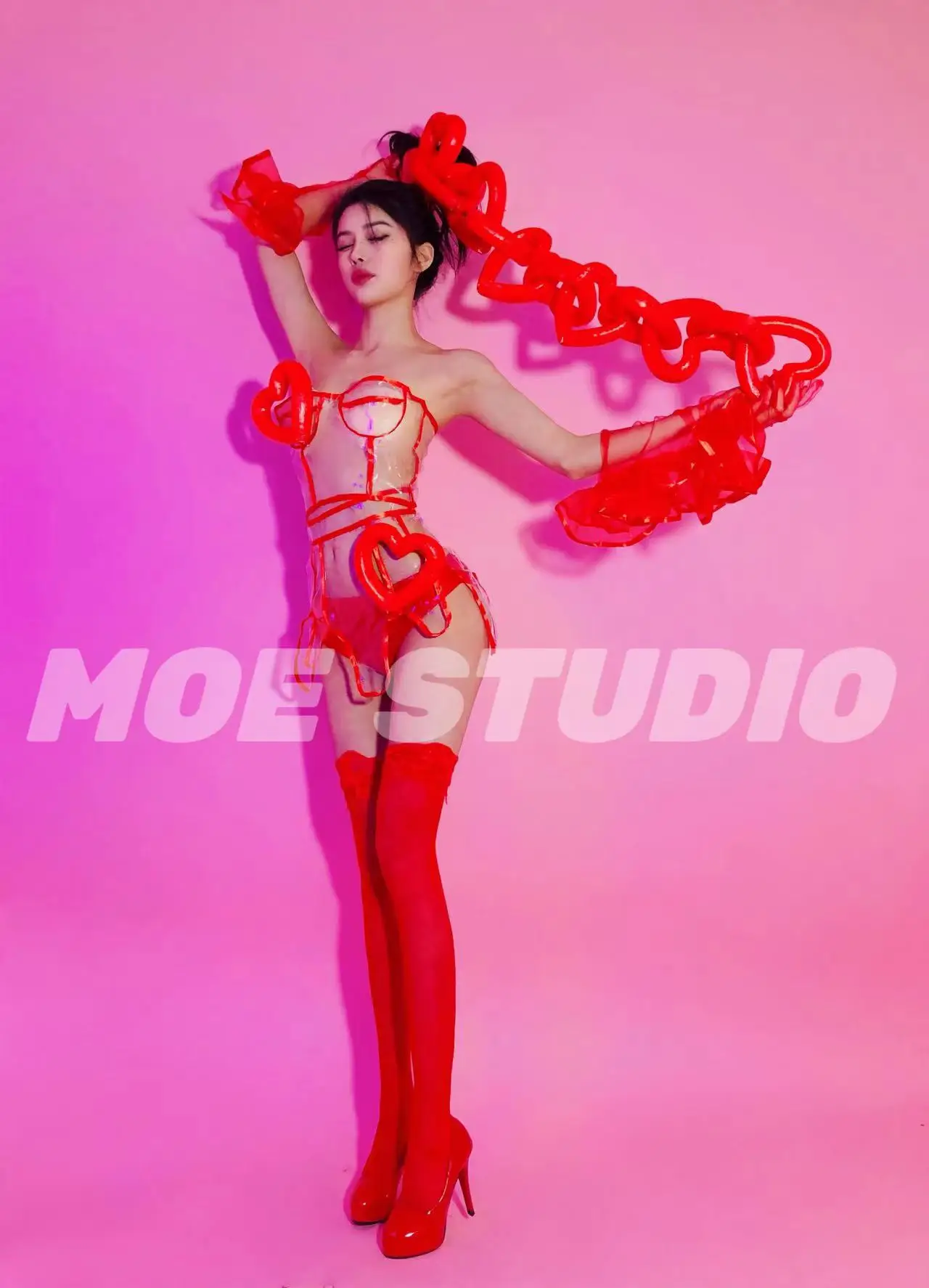 Women'S Day Fashion Show - Nuevo Conjunto Sexy de Cuero Transparente