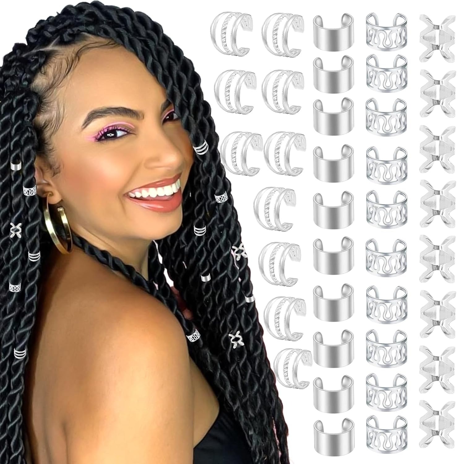40 Uds joyería para el cabello - Women'S Fashion Rings Gold reseña y precio