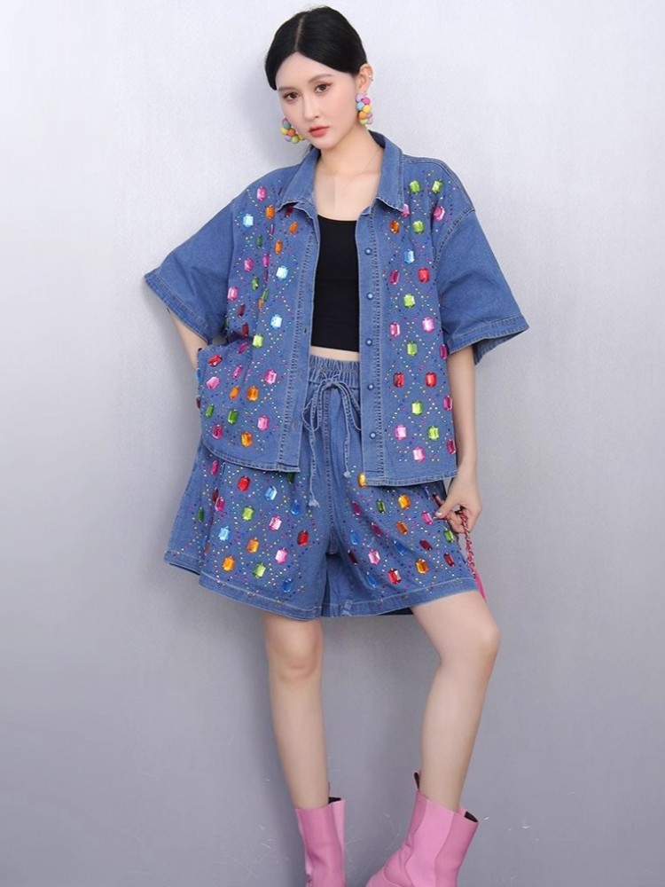 Nuevo Conjunto de Dos Piezas p - Women'S Fashion Denim Jacket reseña y precio