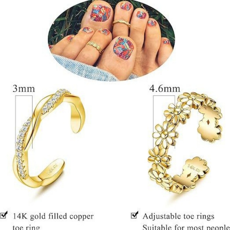 Anillo de pie de circón ajusta - Women'S Fashion Rings Gold reseña y precio