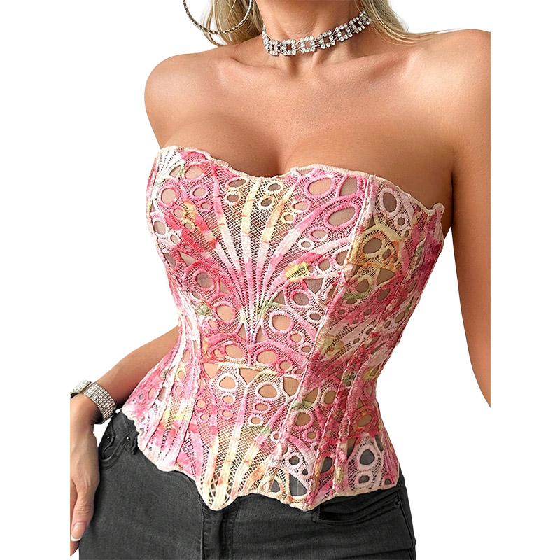 Corsé sexy de malla transparen - Corset Top Boned reseña y precio