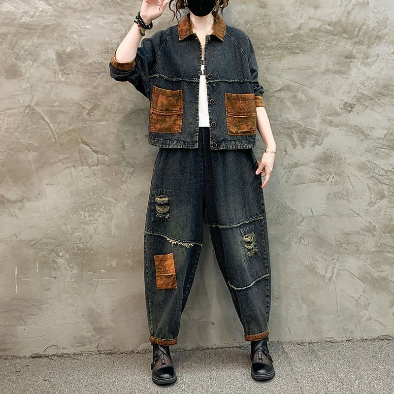 Conjunto Vaquero Retro para Mu - Women'S Fashion Denim Jacket reseña y precio