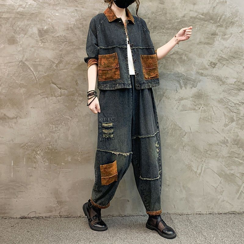 Conjunto Vaquero Retro para Mu - Women'S Fashion Denim Jacket reseña y precio