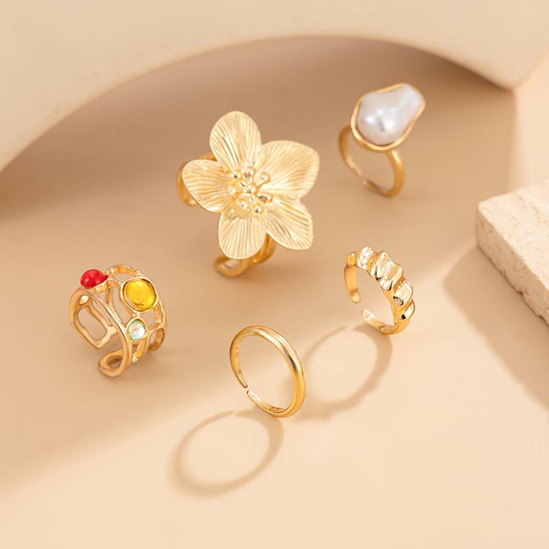 Juego de Anillos Ajustables pa - Women'S Fashion Rings Gold reseña y precio