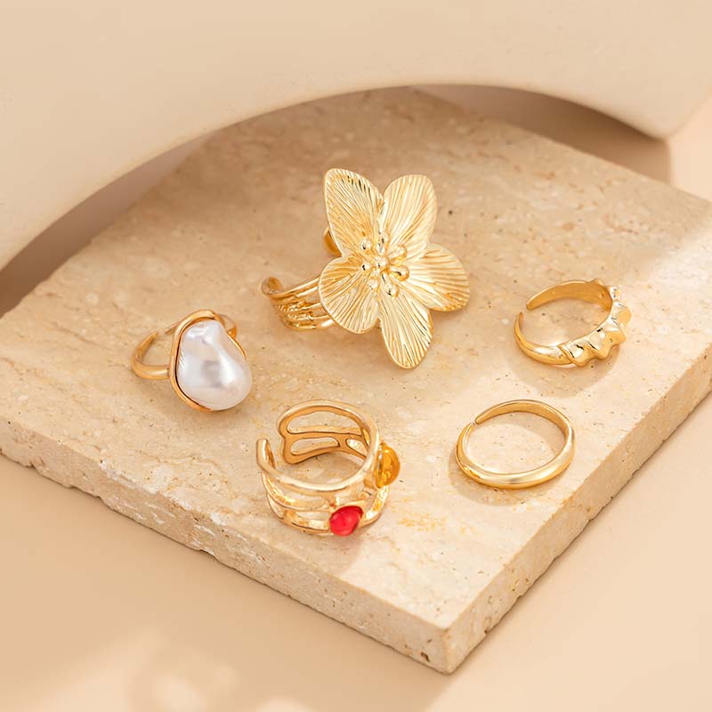 Juego de Anillos Ajustables pa - Women'S Fashion Rings Gold reseña y precio